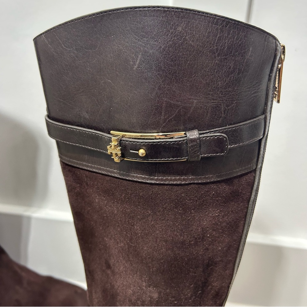 SOLD- Tory Burch Dark Brown Over the Knee Boots - Picture 6 of 13
